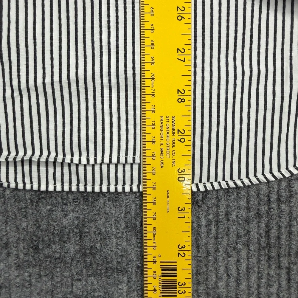 VTG Polo Ralph Lauren Shirt Mens Small Black White Pin Striped Peter Pan Collar